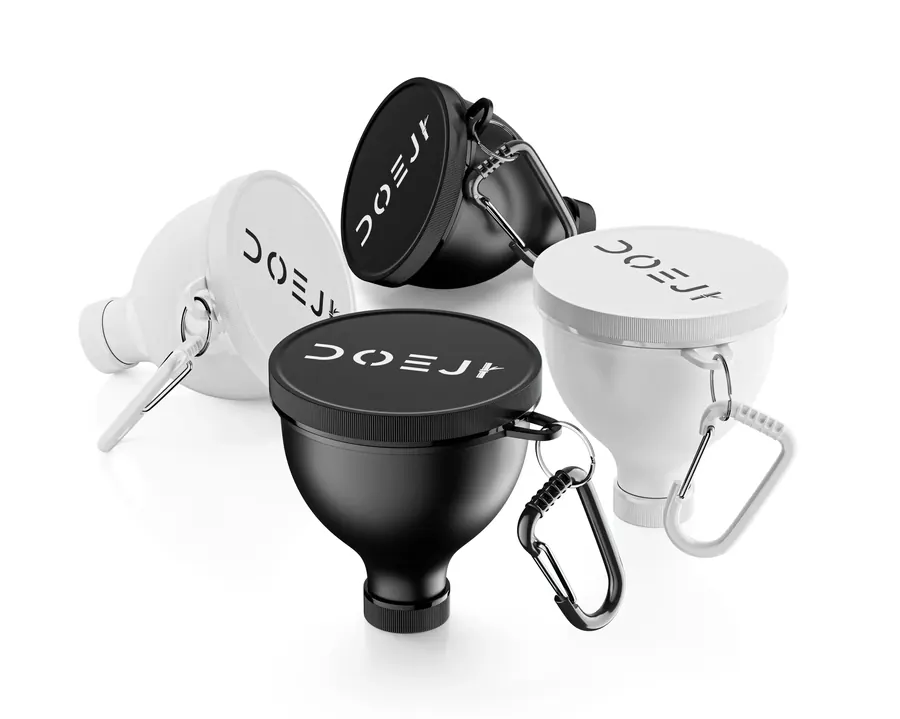 Public Fiverr portfolio render showing black and white earbuds